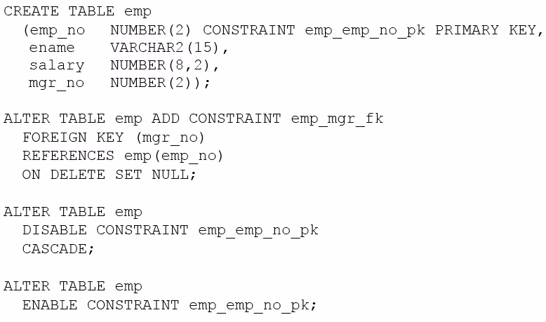 Exam 1z0-071 Question 7