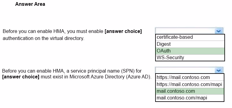 Exam MS-201 Question 7